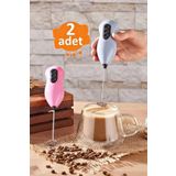 LOVE in KITCHEN 2li Kahve Köpürtücü Mikser Süt Karıştırıcı Cappuccino Çırpıcı Çelik Uçlu Yumurta Krema Çırpma Aleti