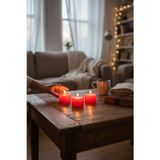Love İnce 3 Adet Kalp Kırmızı Mini Led Mum Seti Pilli Dumansız Alevli Ledli Dekoratif Yapay Mum Dekor Işığı