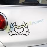 Love Kalp El Oto Sticker Bagaj Tampon Cam Araba Yapıştırma Etiket