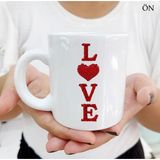 Love Kalpli Dayanıklı ve Şık Kişiye Özel Kupa Bardaklar - Beyaz