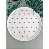 Love Kırmızı Kalp 25 cm Büyük Servis Tabağı - 25 x 25