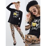 Love Kız Çocuk T-Shirt Tayt Takım - 7 Yaş - Siyah