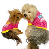 Love Mom Pink, Oval Yaka Tişört Köpek Kıyafeti,elbisesi Anneler Günü