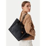 Love Moschino JC4158PP1P Siyah Kadın Kadife Logo Baskılı Omuz Askılı Fermuarsız Tote Çanta