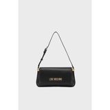 Love Moschino Kadın Ayarlanabilir Omuz Askılı Manyetik Tutturuculu Kabartmalı Logolu Siyah Omuz Çantası JC4058PP0MLO0000