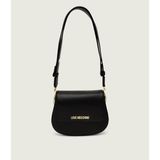Love Moschino Kadın Deri Ayarlanabilir Askı Metal Logo Siyah Omuz Çantası JC4374PP0NKF0-000