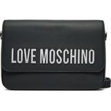 Love Moschino Kadın Deri Üzeri Logo Desenli Fermuar Kapamalı Iç Bölmeli Siyah1 Omuz Çantası JC4023PP1MKD0-00B