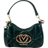 Love Moschino Kadın Kapitoneli Deri Metal Logo Desenli Fermuar Kapama Yeşil Omuz Çantası JC4080PP0NLC0-850