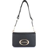Love Moschino Kadın Metal Logo Fermuar Kapama Deri Kısa Kulp Siyah Omuz Çantası JC4339PP0NK14-00A