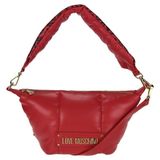 Love Moschino Kadın Yastıklı Logo Baskılı Askı Metalik Logo Detaylı Kırmızı Omuz Çantası JC4319PP0NKM1-50A