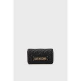 Love Moschino Kapitoneli Çıkarılabilir Zincir Askılı Portföy Cüzdan Bayan Cüzdan JC5681PP1MLA0000 - Siyah
