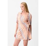 Love My Body Desenli Anvelop Elbise Coral 124L9895000 - 40
