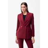 Love My Body Kruvaze Gabardin Ceket Bordo 119L8702005 - 36 - Dropsuz