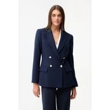 Love My Body Kruvaze Gabardin Ceket Lacivert 119L9714002 - 48 - Dropsuz