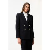 Love My Body Kruvaze Gabardin Ceket Siyah 119L9714002 - Dropsuz