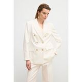 Love My Body Moda Tutkusu Kruvaze Gabardin Ceket Kemik 119M2294000 - 38 - Dropsuz