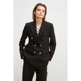 Love My Body Moda Tutkusu Kruvaze Gabardin Ceket Siyah 119M2294000 - 36 - Dropsuz