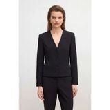 Love My Body Moda Tutkusu Mono Kapama Gabardin Ceket Siyah 119M2317000 - 38 - Dropsuz