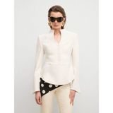 Love My Body Moda Tutkusu Mono Kapama Peplum Ceket Kemik 119M2308000 - 34 - Dropsuz
