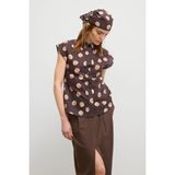 Love My Body Moda Tutkusu Puantiye Desenli Kolsuz Gömlek Kahve 130M2352000 - 44