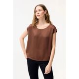 Love My Body Saten Dokuma Bluz Kahve 115L9950000 - Kahverengi - 36