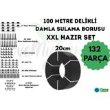 Love My Garden 100 Metre Kendınden 20 cm Delıklı Damla Sulama Borusu ve Xxl Sulama Setı - Ø16 mm