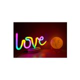 LOVE Neon ve Küre Gece Lambası, 3D,yazılı konsept