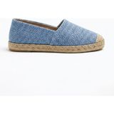Love Shine Serra Hasır Büyük Numara Kadın Espadril 41-45 - Bebek Mavisi