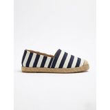 Love Shine Venti Çizgili Büyük Numara Yazlık Kadın Espadril 41-45 - Siyah Beyaz