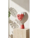LOVE Tasarımlı Dekoratif Masa Lambası - Romantik Hediye Gece Lambası | Romantik Gece Lambası, Kalp Motifli, Masa Üstü Dekor, Beyaz ve Kırmızı, Hediyelik Tasarım