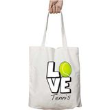 Love Tenis Topu Iki Taraf Kalıcı Yıkanabilir Okul Plaj Omuz Bez Çanta