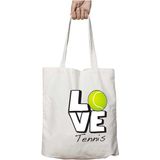 Love Tenis Topu Seviyorum Iki Taraf Kalıcı Yıkanabilir Okul Plaj Omuz Bez Çanta