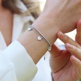 Love Üçlü Kalpli Zirkon Taşlı Gümüş Bileklik