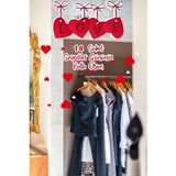 LOVE Yazılı Kalp Desenli Sevgililer Günü Cam Vitrin Stickerı, 14 Şubat Dekorasyon, Sevgililer Günü Dekorasyonu