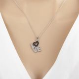 Love Yazılı Taşlı 925 Gümüş Kadın Kolye