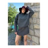 Lovebox Triko İkili Takım - Yarım Boğazlı Kazak Ve Etek İpek Pike Design Kadın Takım - 101