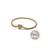 Lovecharm Gold Renk Gümüş Sonsuz Kalp Klipsli Yılan Zincir Bileklik
