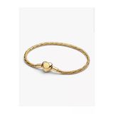 Lovecharm Gold Renk Kalp Klipsli Kesme Yüzeyli Yılan Zincirli Bileklik