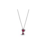 Lovecharm Zirkon Taşlı Kırmızı Hale Kalpler Kolye S925 Ayar Gümüş Kolye