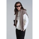 Loved Kadın Örme Sweatshirt Kırık Beyaz, Kırık Beyaz, M