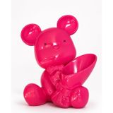 Lovely Bear Dekoratif Ayıcık Çiçeklik ve Saksı Figürü, Sevgililer Günü, Anneler Günü, Doğum Günü ve Yıldönümü Hediyesi, Masa ve Ev Dekoru (Pembe X Gözlü, Büyük Boy : 61 x 50 x 45)