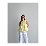 Lovely butik Kadın Halter Yaka Boyundan Bağlamalı Saten Dokulu Krinkıl Bluz