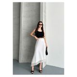 Lovely butik YENİ SEZON MODELİ SATEN ASİMETRİK ETEK - DANTEL DETAYLI ŞIK VE MODERN