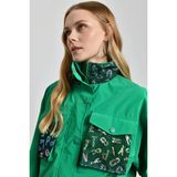 Lovely Store Tasarım Vintage Yeşil Ip Detaylı Ceket