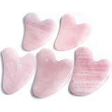 Lovelybird El Yapımı Doğal Gül Kuvars/yeşil Yıldız Taşı Gua Sha Guasha Hamam Masaj Aleti, - Çok Renkli
