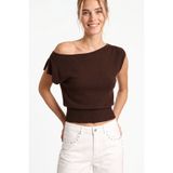Lovelyİstanbul Kayık Yaka Bluz LUB0359 KAHVERENGİ