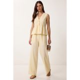 Lovelyİstanbul Keten Bluz Pantolon Takım LAZ0009 SARI