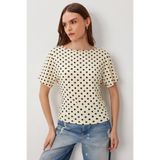 Lovelyİstanbul Puantiyeli Sandy Örme Bluz LCR0121 SARI