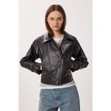 Lovelyİstanbul Suni Deri Biker Ceket LAX0007 SİYAH