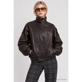 Lovelyİstanbul Suni Deri Biker Ceket LAZ0022 KAHVERENGİ